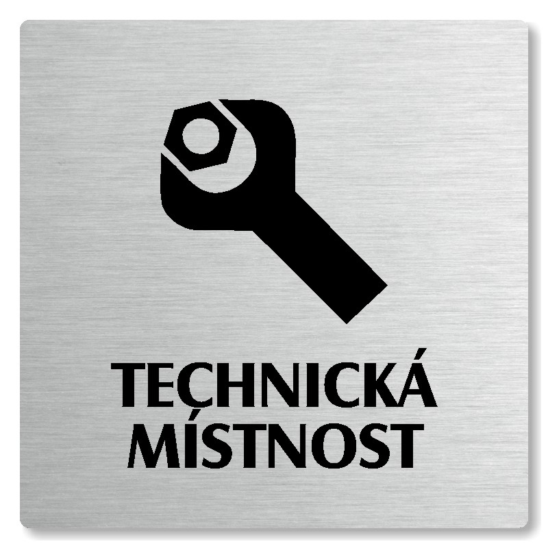 Technická místnost, 118x118mm, stříbrná, Nevada